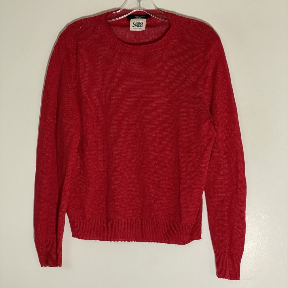 Max Mara Weekend Sweater Womens XL Red Wool‎ Crew Neck Modern Minimalist Italy